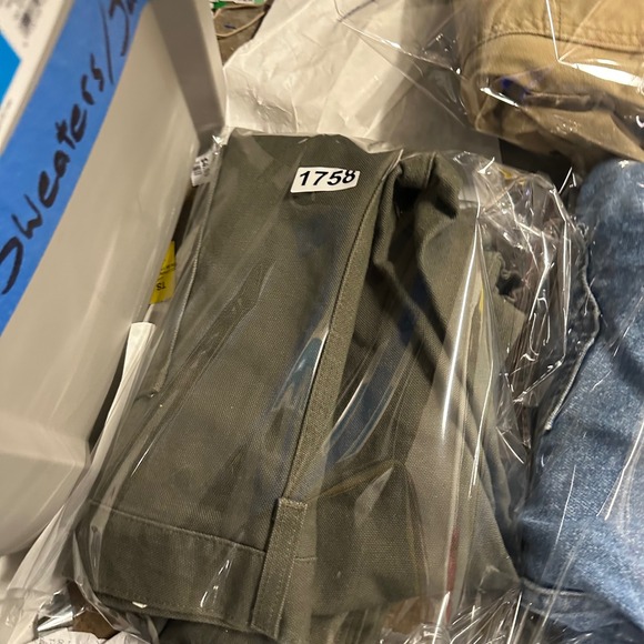 Carhartt Work Pants Khaki Green Dungaree Fit Men Size 40x30 Cotton Utility - Picture 5 of 5